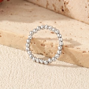 Wholesale 925 Sterling Silver Diamond-Cut Beaded Stacking Ring 70600004