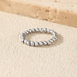 Wholesale 925 Sterling Silver Diamond-Cut Beaded Stacking Ring 70600004