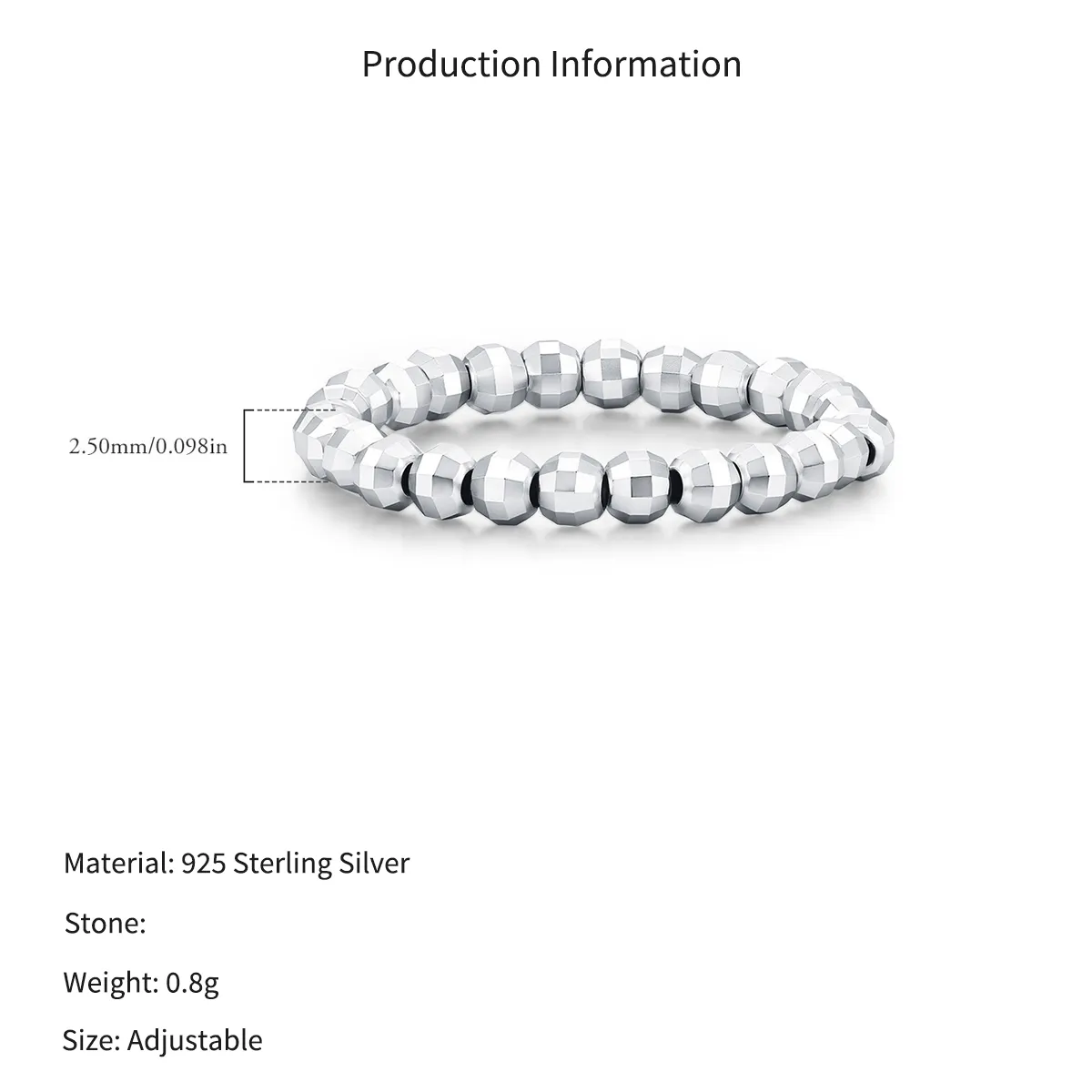 Wholesale 925 Sterling Silver Diamond-Cut Beaded Stacking Ring 70600004 - image2