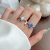 925 Sterling Silver Vintage Zirconia Opal Ring 70700001