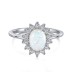 925 Sterling Silver Vintage Zirconia Opal Ring 70700001