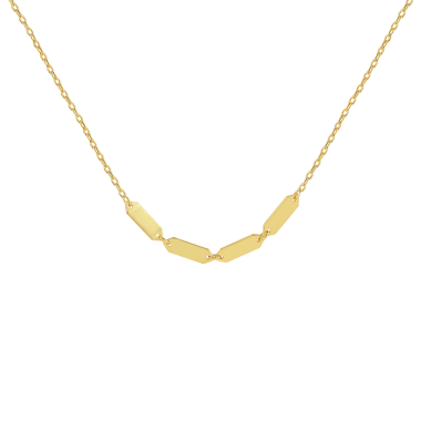 925 Sterling Silver Geometrical Chain Necklace 80100001