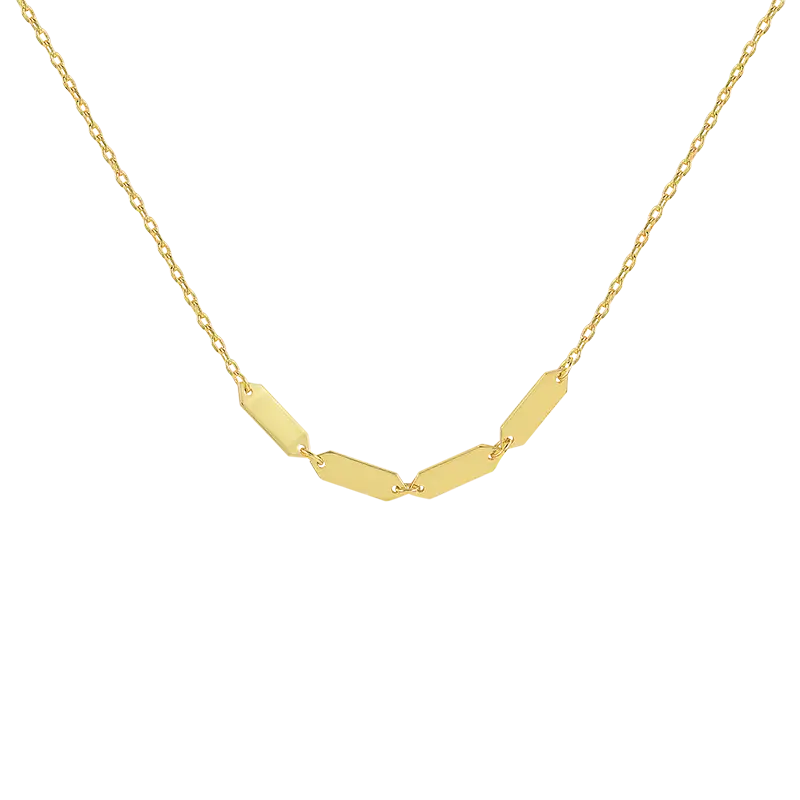 925 Sterling Silver Geometrical Chain Necklace 80100001