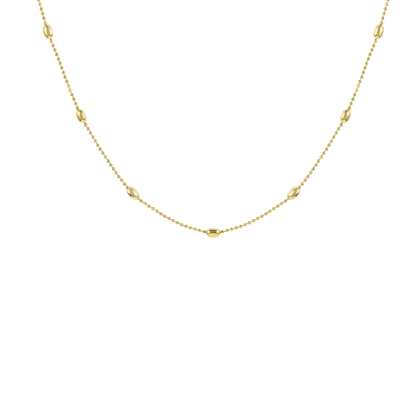 925 Sterling Silver Seeds Chain Necklace 80100002