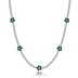 925 Sterling Silver Full CZ Flowers Necklaces 80100010