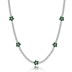 925 Sterling Silver Full CZ Flowers Necklaces 80100010