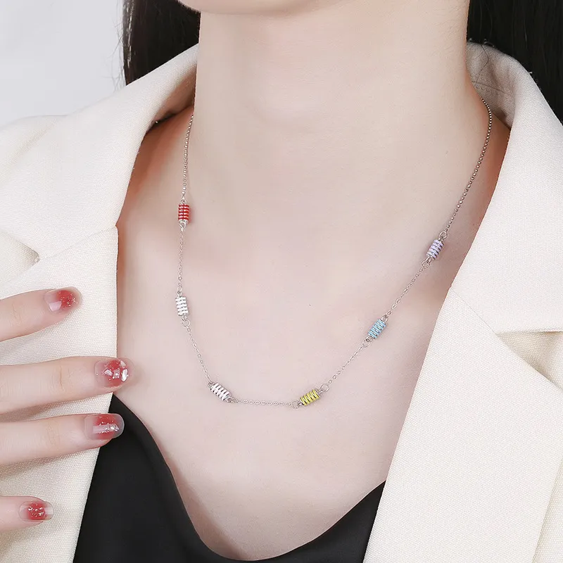Vintage Enamel Slim Waist Chain Necklaces 80100013 - image2