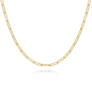 925 Sterling Silver Vintage Paperclip Chain Necklace 80100021