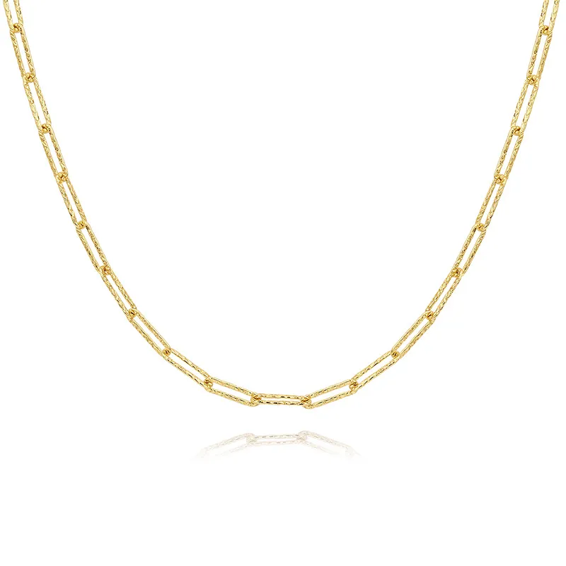 925 Sterling Silver Vintage Paperclip Chain Necklace 80100021