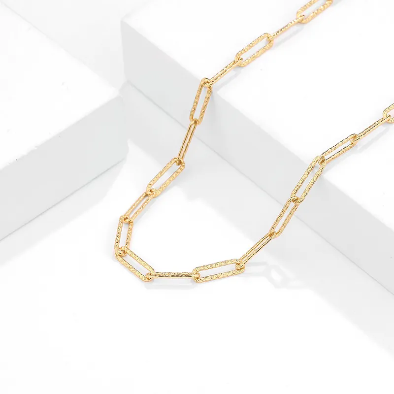 925 Sterling Silver Vintage Paperclip Chain Necklace 80100021 - image2
