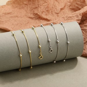 S925 Round Beads Snake Chain Necklace 80100022