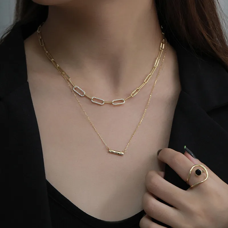 S925 Sterling Silver Hiphop Linked Chain Necklace 80100024 - image2