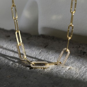 S925 Sterling Silver Hiphop Linked Chain Necklace 80100024