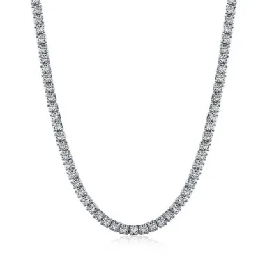 925 Sterling Silver 2mm Zirconia Tennis Necklace 80100025