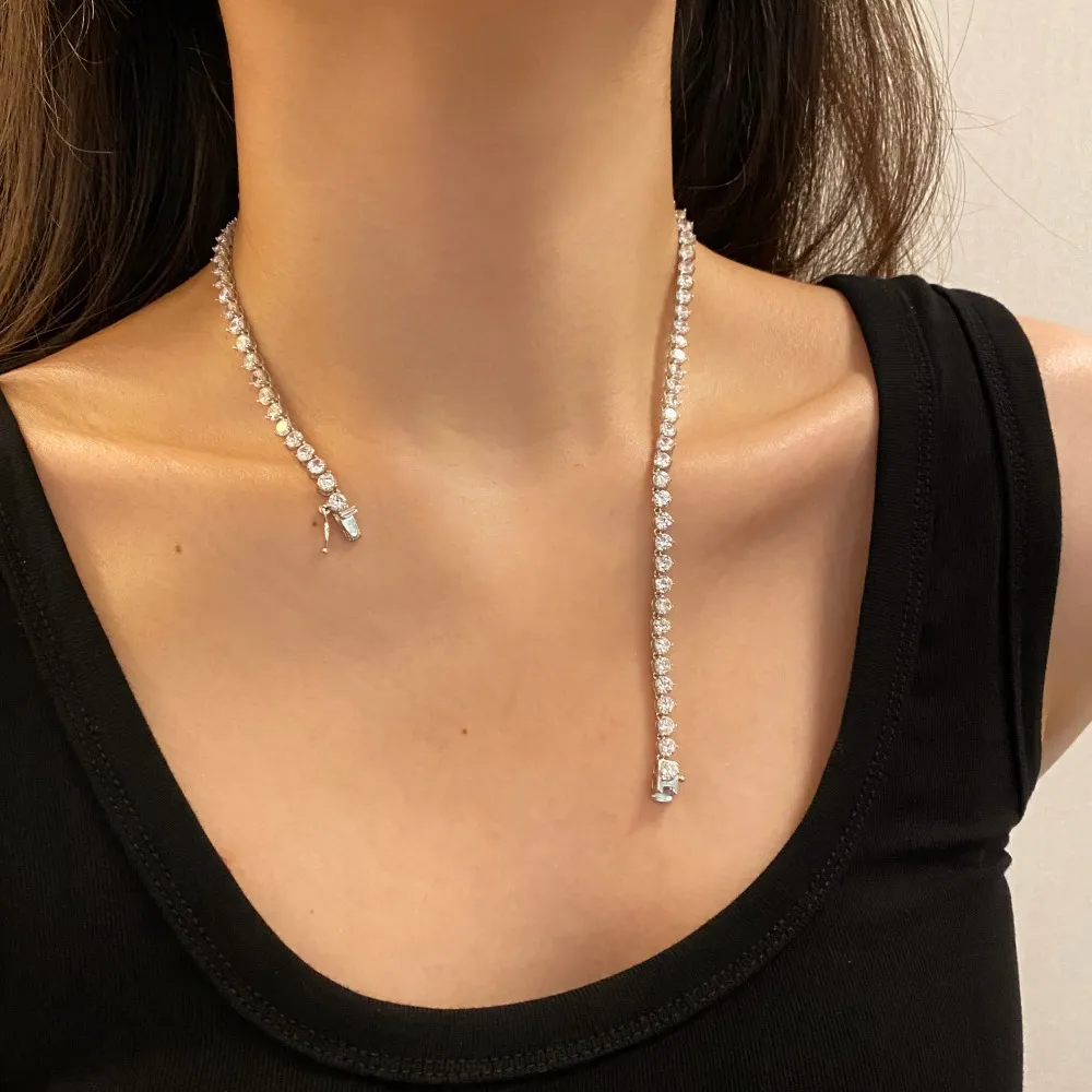 925 Sterling Silver 4mm Zirconia Tennis Necklace 80100026 - image2