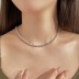 925 Sterling Silver 4mm Zirconia Tennis Necklace 80100026