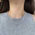 925 Sterling Silver 4mm Zirconia Tennis Necklace 80100026