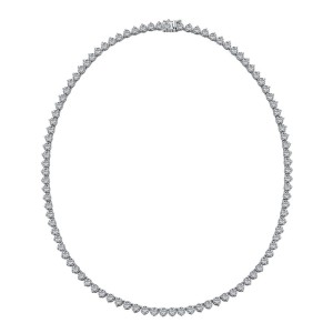 925 Sterling Silver 4mm Zirconia Tennis Necklace 80100026