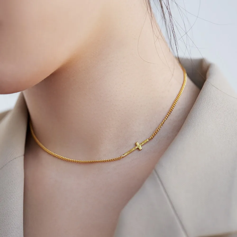 925 Sterling Silver Cross Chain Necklace 80100031 - image1