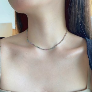 Rainbow 1.5mm Zirconia Tennis Necklaces 80100038