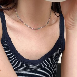 Rainbow 1.5mm Zirconia Tennis Necklaces 80100038