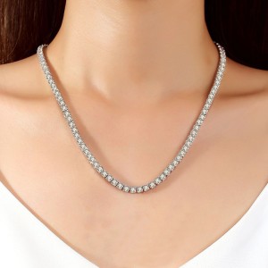 S925 2mm/3mm/4mm/5mm Cubic Zirconia Moissanite Tennis Necklace