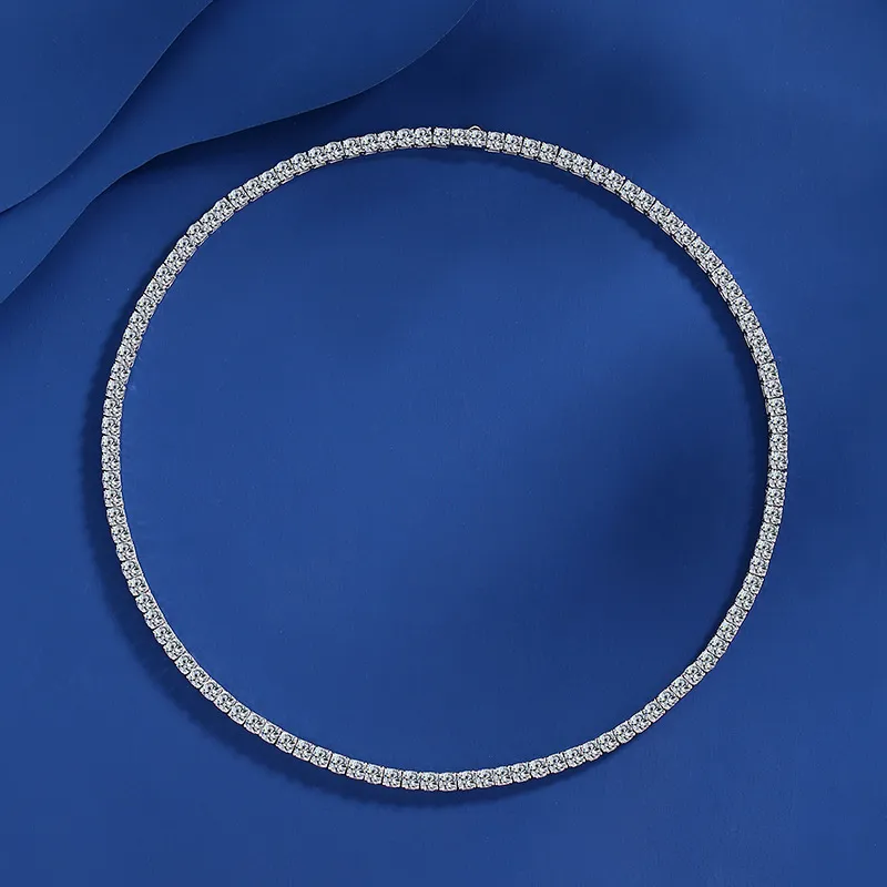 S925 2mm/3mm/4mm/5mm Cubic Zirconia Moissanite Tennis Necklace - image2