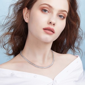 S925 4mm Zirconia Tennis Chain Necklace 80100047