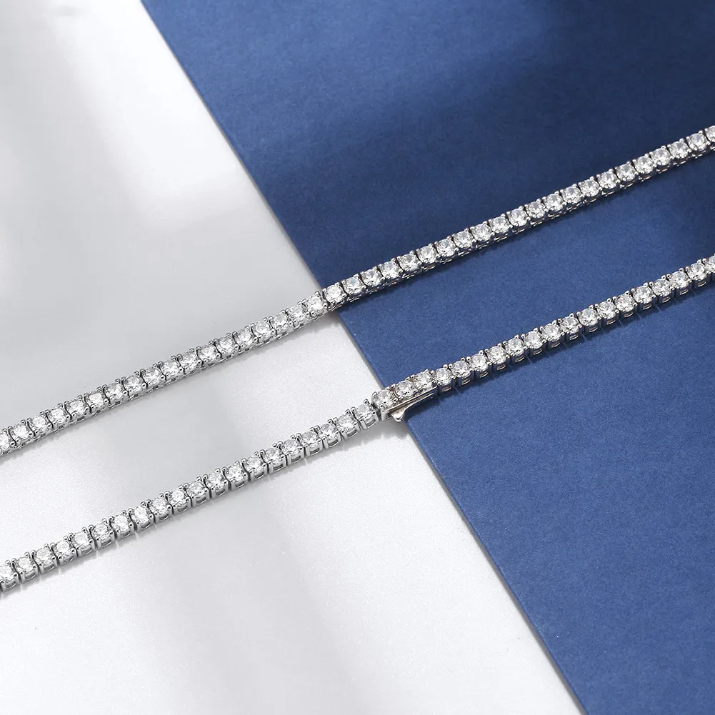 S925 4mm Zirconia Tennis Chain Necklace 80100047 - image2