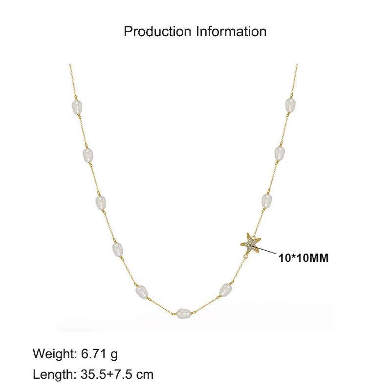S925 Zirconia Seafish Fresh Water Pearl Necklace 80100049 - image2