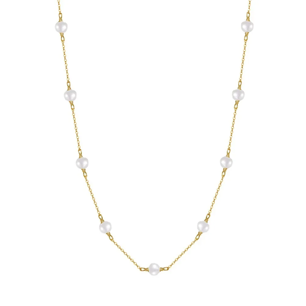 925 Sterling Silver Fresh Water Pearl Necklace 80100050