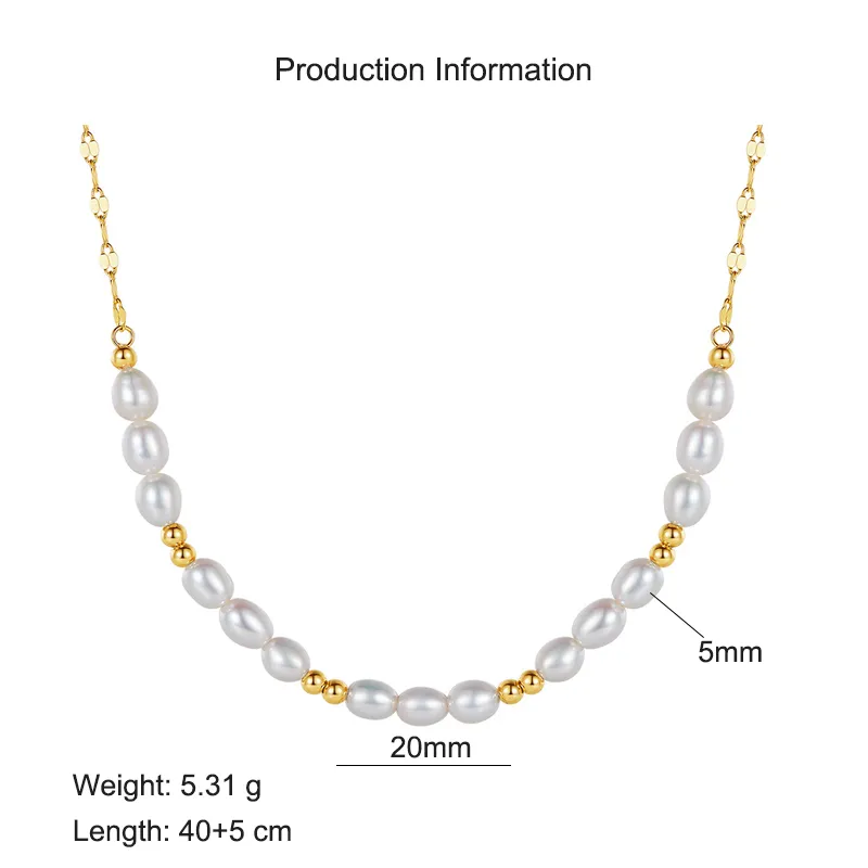 S925 Fresh Water Pearl Silver Beads Necklace 80100051 - image2