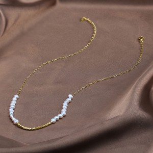 S925 Baroque Fresh Water Pearl Silver Beads Necklace 80100052