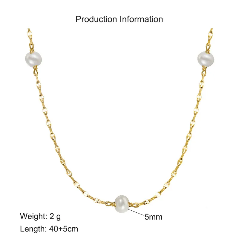 925 Sterling Silver Fresh Water Pearl Necklace 80100056 - image2