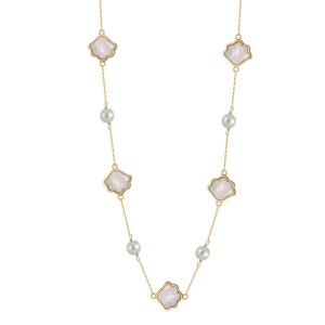 925 Sterling Silver Shell Fresh Water Pearl Necklace 80100057