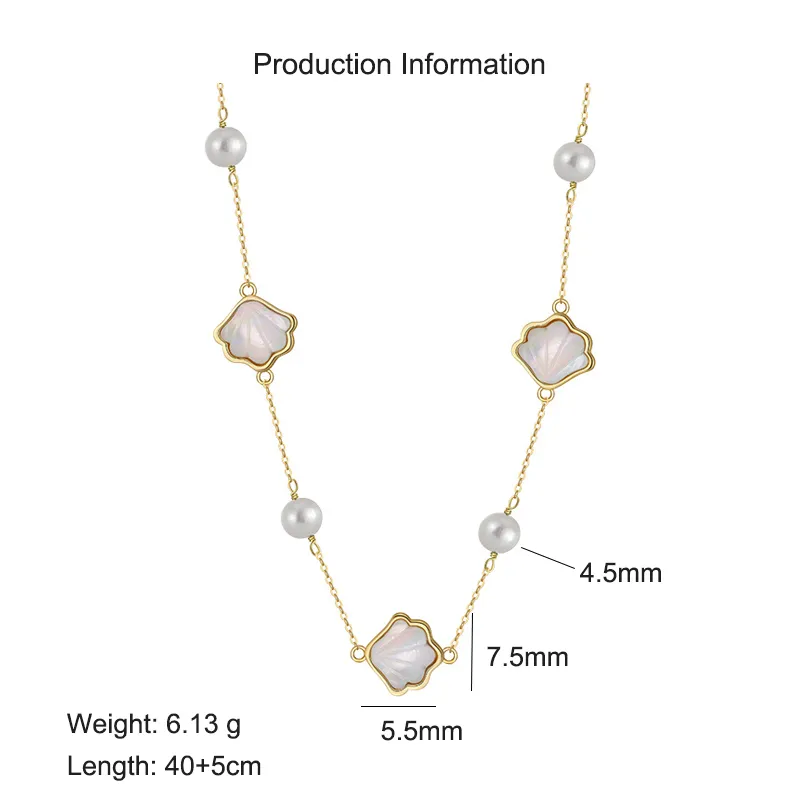 925 Sterling Silver Shell Fresh Water Pearl Necklace 80100057 - image2