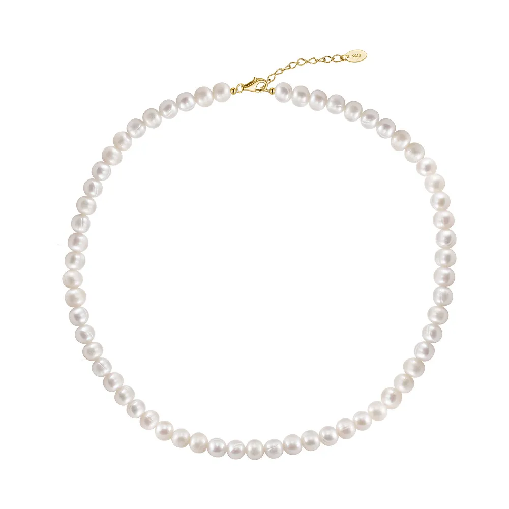 925 Sterling Silver Elegant Fresh Water Pearl Necklace 80100062