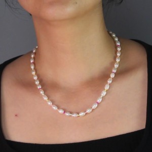S925 Fresh Water Pearl Colorful Beads Necklace 80100063