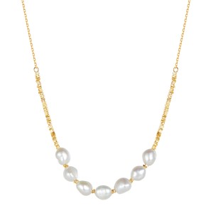 925 Sterling Silver Baroque Fresh Water Pearl Necklace 80100065