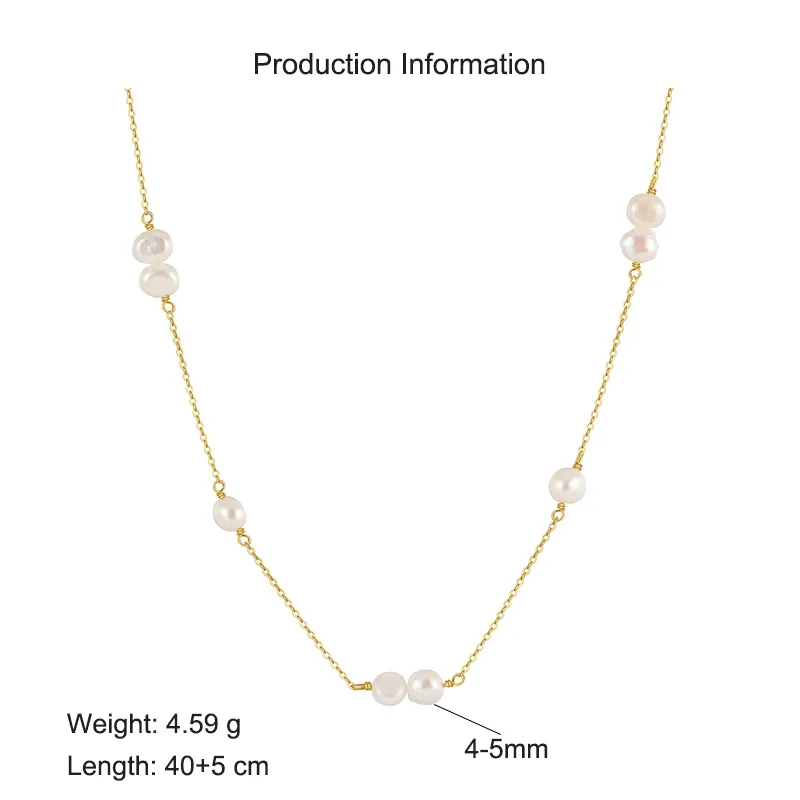 925 Sterling Silver Fresh Water Pearl Necklace 80100067 - image2