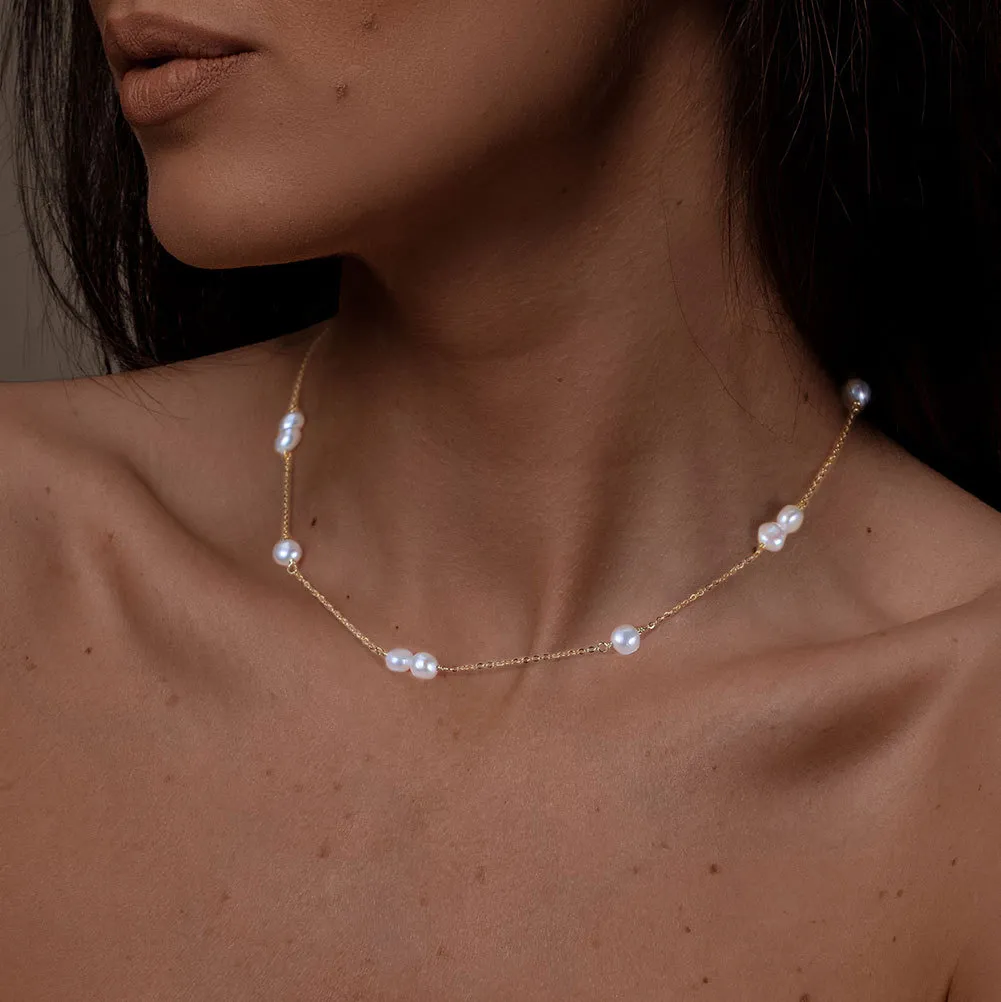 925 Sterling Silver Fresh Water Pearl Necklace 80100067 - image1