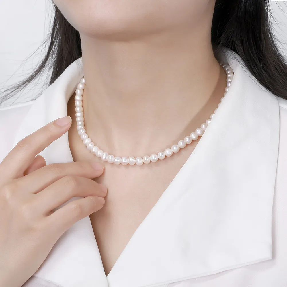 925 Sterling Silver Fresh Water Pearl Necklace 80100070 - image1