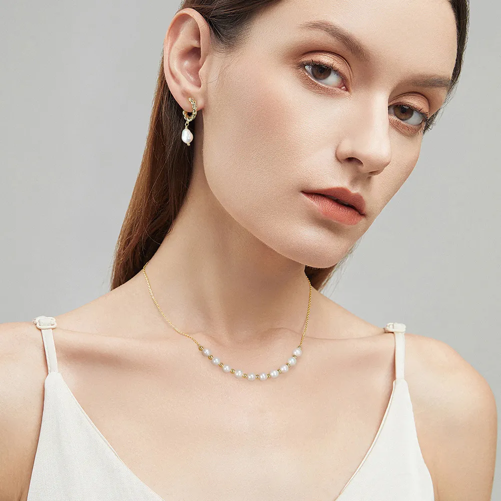 925 Sterling Silver Fresh Water Pearl Necklace 80100072 - image1