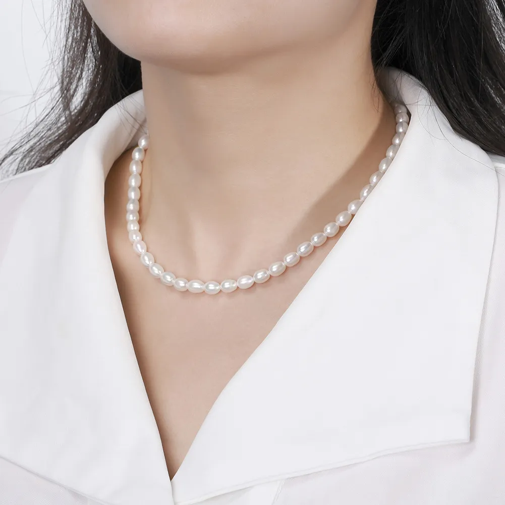 925 Sterling Silver Fresh Water Pearl Necklace 80100073 - image1