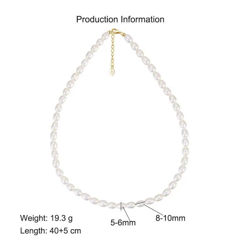 925 Sterling Silver Fresh Water Pearl Necklace 80100073 - image2