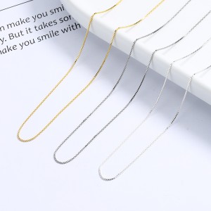 925 Sterling Silver Adjustable Box Chain with Pin Chain 80100090