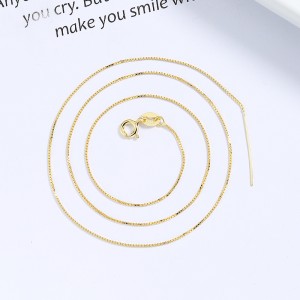 925 Sterling Silver Adjustable Box Chain with Pin Chain 80100090