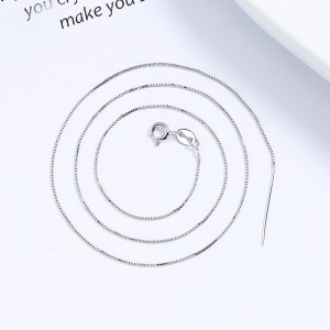 925 Sterling Silver Adjustable Box Chain with Pin Chain 80100090