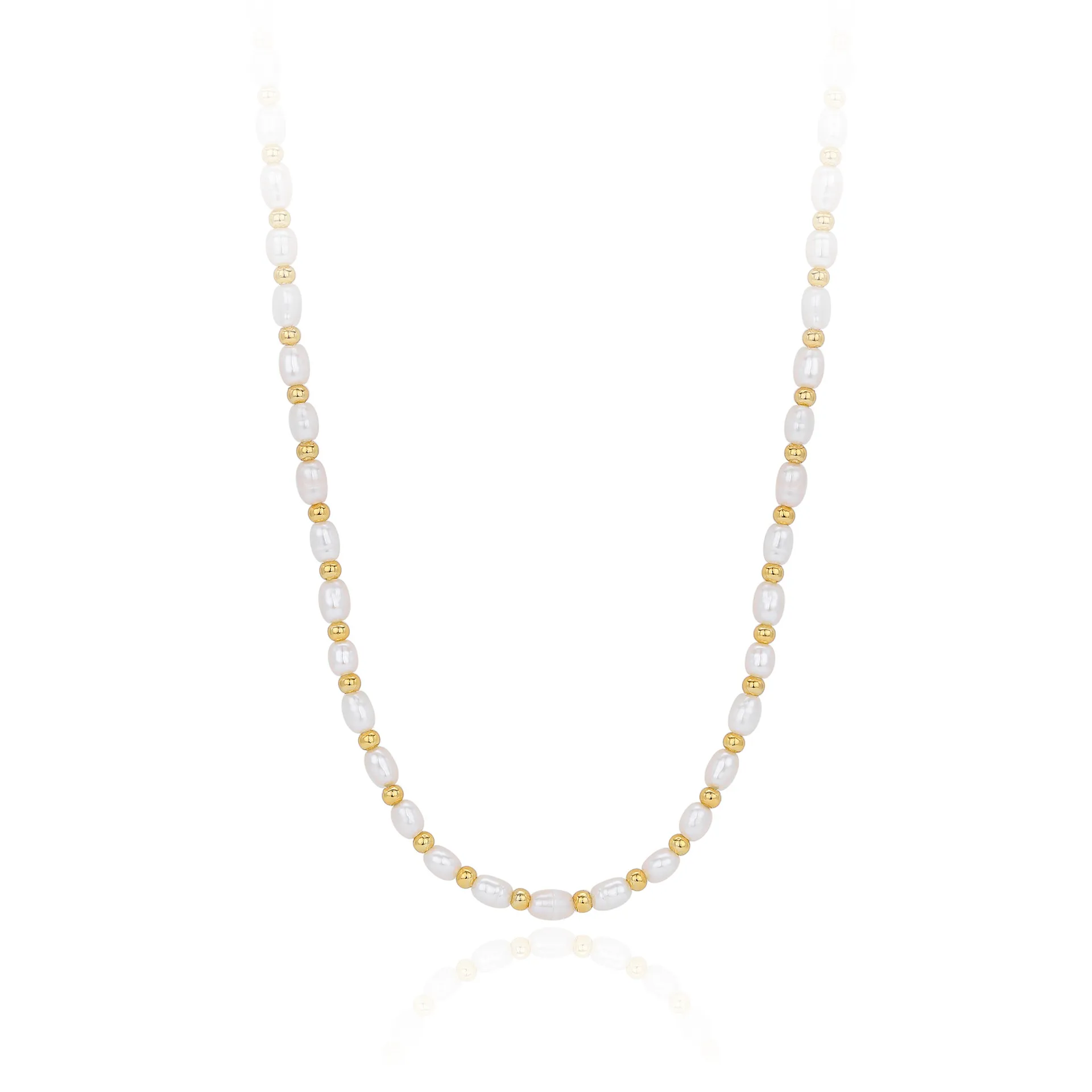 925 Sterling Silver Natural Fresh Water Pearl Necklace 80100093