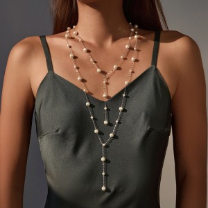 925 Sterling Silver 60cm/90cm Long Pearl Station Necklace 80100095 925 Sterling Silver 60cm/90cm Long Pearl Station Necklace 80100095